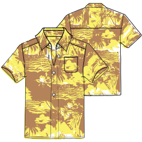 Moldes de confeccion para Camisa Hawaiian CC 2943